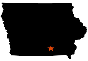Iowa Map with location star on map